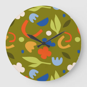Olive Meadow Große Wanduhr