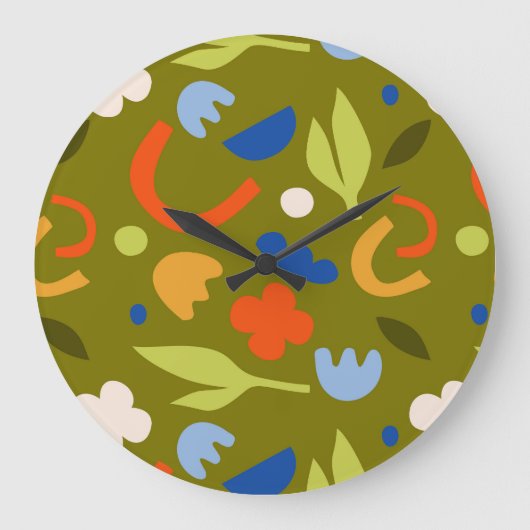 Olive Meadow Große Wanduhr (Vorderseite)