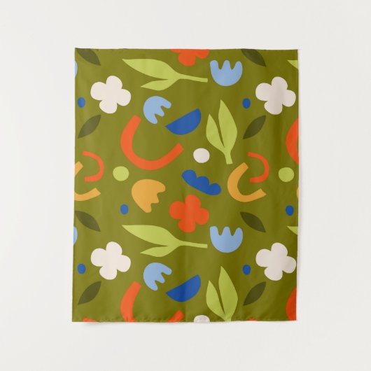 Olive Meadow Wandteppich (Vorderseite)