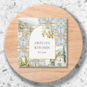 Olive Mediterranean Botanic Yellow Blue Magnet