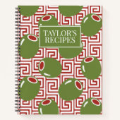 Olive Mediterranean Greek Key Recipe  Notizblock (Vorderseite)