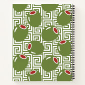 Olive Mediterranean Greek Key Recipe  Notizblock (Rückseite)