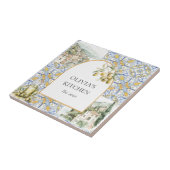 Olive Mediterranean Yellow Blue Tile Pattern Fliese (Seite)