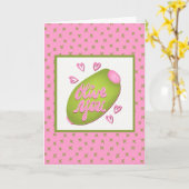 Olive mich liebt Olive dich Lustige Retro Liebe Karte (Gelbe Blume)