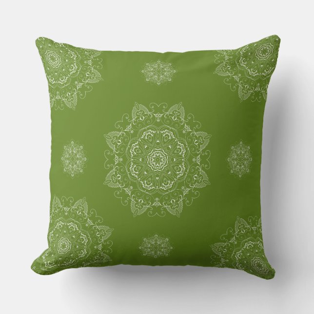 Olive Minimalistisch Pattern Square Pillow Kissen (Vorderseite)