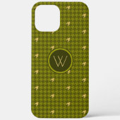 Olive mit Gold Accent Hahnentrittmuster Case Mate (Rückseite)