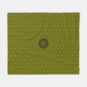 Olive mit Gold Accent Hahnentrittmuster Fleece Bla (Vorderseite (Horizontal))