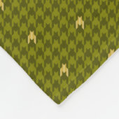 Olive mit Gold Accent Hahnentrittmuster Fleece Bla (Ecke)