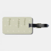 Olive mit Gold Accent Hahnentrittmuster Gepäckmark Gepäckanhänger (Rückseite horizontal)