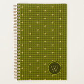 Olive mit Gold Accent Hahnentrittmuster Planner Planer (Vorderseite)