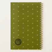 Olive mit Gold Accent Hahnentrittmuster Planner Planer (Rückseite)