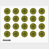Olive mit Gold Accent Hahnentrittmuster Sticker (Blatt)