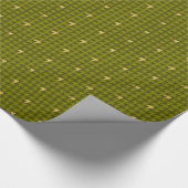 Olive mit Gold Accent Hahnentrittmuster Wrapping P Geschenkpapier (Ecke)