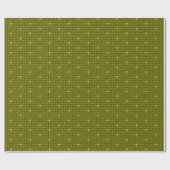 Olive mit Gold Accent Hahnentrittmuster Wrapping P Geschenkpapier (Flach)