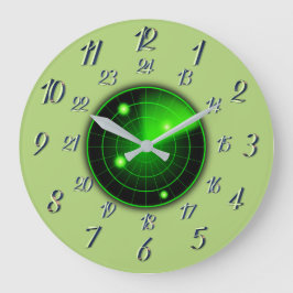 Olive mit grauem Radar MilitaryTime Large Clock Große Wanduhr