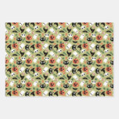 Olive Mixed Halloween Patterns Ghost Pumpkins Fled Geschenkpapier Set (Vorderseite 2)