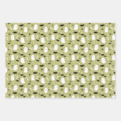 Olive Mixed Halloween Patterns Ghost Pumpkins Fled Geschenkpapier Set (Vorderseite)