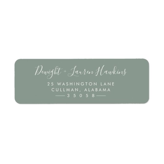 Olive Modern Return Address Label (Vorne)