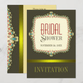 Olive Modern Vintag Bridal Dusche Einladung (Vorne/Hinten)