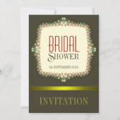 Olive Modern Vintag Bridal Dusche Einladung (Vorderseite)