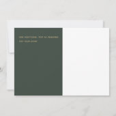 Olive Moss Green Gold Hochzeit SPAREN DAS DATUM Save The Date (Rückseite)