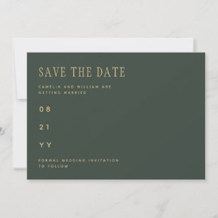Olive Moss Green Gold Hochzeit SPAREN DAS DATUM Save The Date