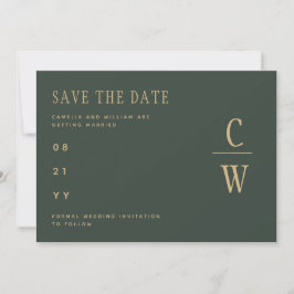 Olive Moss Green Gold Hochzeit SPAREN DAS DATUM Save The Date