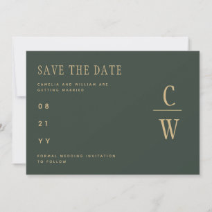Olive Moss Green Gold Hochzeit SPAREN DAS DATUM Save The Date