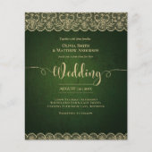 Olive Moss Green Gold Lace Rustikale Hochzeit (Vorderseite)