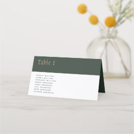Olive Moss Green Gold Wedding Tischnummer Names Platzkarte