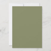 Olive Muted Flora Wedding Einladung (Rückseite)