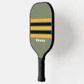 Olive Nightlight Across Striping mit Name Pickleball Schläger (Links)