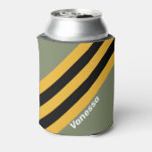 Olive Nightlight Streifen mit Namen Dosenkühler (Kanne Rückseite)