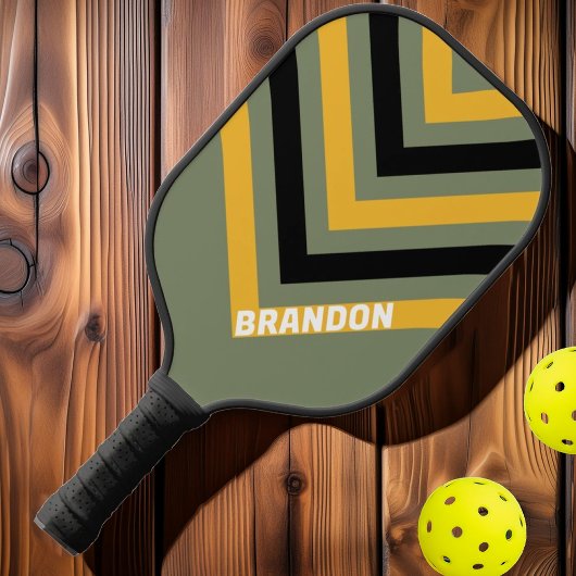 Olive Nightlight Vintag mit Name Pickleball Schläger