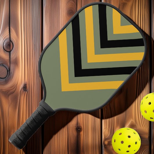 Olive Nightlight Vintag Zickzack Pickleball Schläger