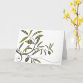 Olive notecard karte (Gelbe Blume)