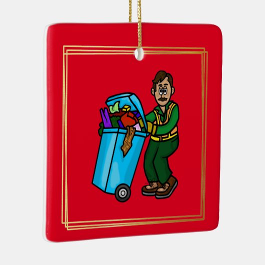 Olive oder gegerbte Abfälle Menschen Weihnachtssch Keramikornament (Rechts)