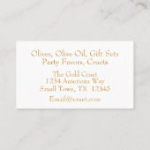 Olive Oil-Branchen mit beruflichem Gold Visitenkarte (Rückseite)