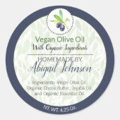Olive Oil hausgemachte Butter oder Gelee-Etikett Runder Aufkleber (Vorderseite)