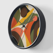 Olive Orange Retro Geometric Abstract Uhr (Winkel)