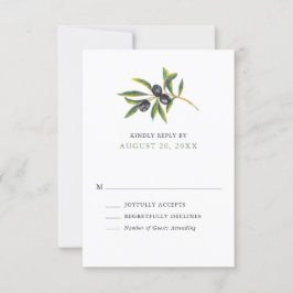 Olive Orchard Hochzeit RSVP Karte