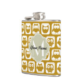 Olive Owls Custom Monogram Flachmann (Links)