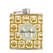 Olive Owls Custom Monogram Flachmann (Vorderseite)