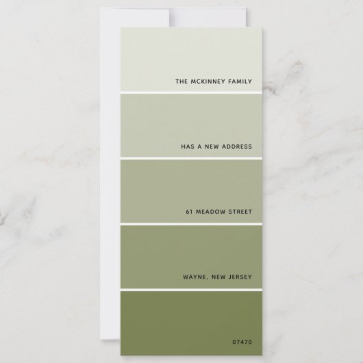 Olive Paint Swatch Ankündigung (Vorderseite)