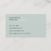 Olive Pastel Aesthetic Typography Makeup Artist Visitenkarte (Rückseite)