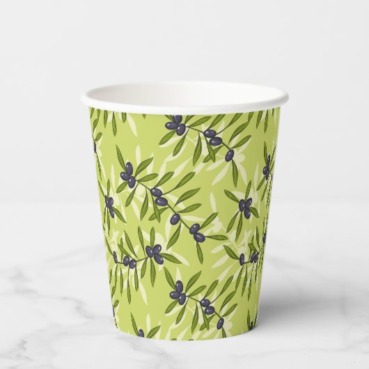 Olive Pattern Pappbecher (Rückseite)