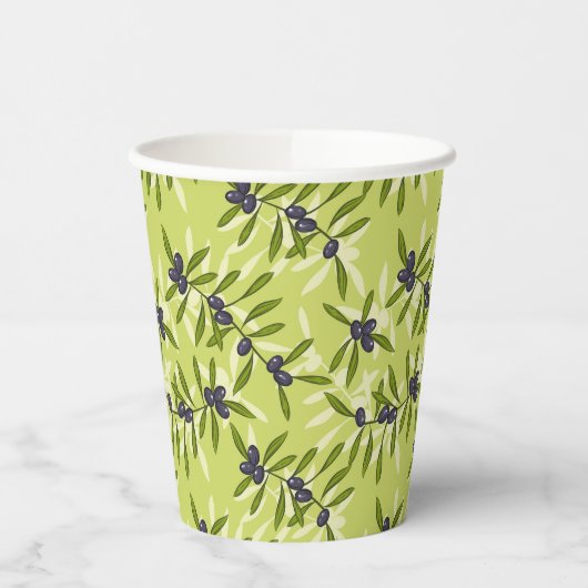 Olive Pattern Pappbecher (Links)