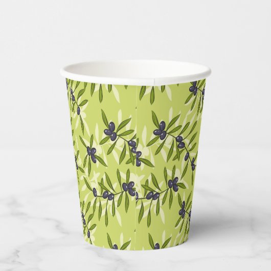 Olive Pattern Pappbecher (Rechts)