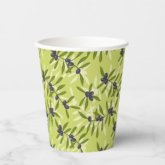 Olive Pattern Pappbecher (Vorderseite)