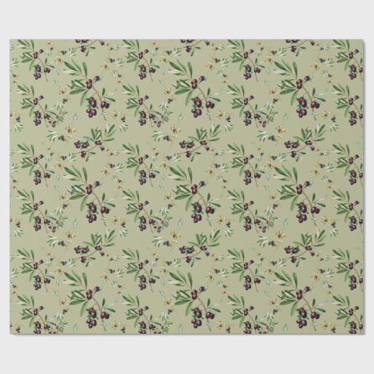 Olive Patterned Wrapping Paper Geschenkpapier (Flach)